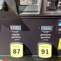 $3.25 a gallon at gas stations on the way here, and Costco Visa gives 4% cash back.