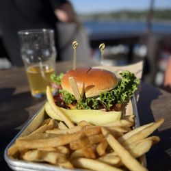 The Lakefront Taproom Bar and Kitchen - Cold fries... still great view
