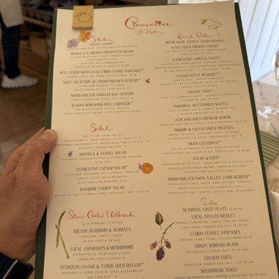 Menu photo 1 Clementine Yountville, CA