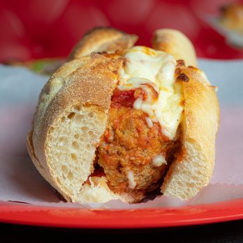 Brooklyn Pizzeria - a meatball sandwich on a plate - Pizza Near Me - Dallas, Texas Brooklyn Pizzeria - a meatball sandwich on a plate - Pizza Near Me - Dallas, Texas