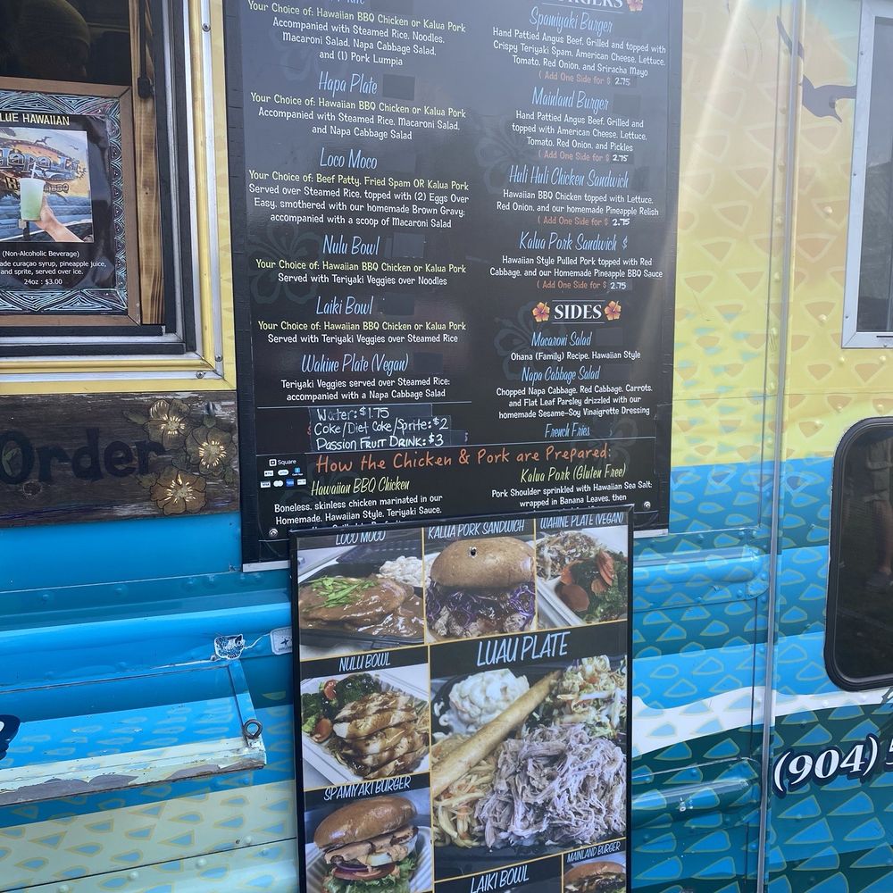 Menu - can't go wrong with the luau plate or spamiyaki burger.  Both are incredible.