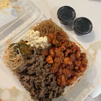 Umma's K-BBQ - Spicy chicken & beef bulgogi combo - Korean Near Me - Lake Forest, California Umma's K-BBQ - Spicy chicken & beef bulgogi combo - Korean Near Me - Lake Forest, California