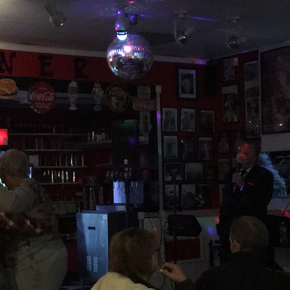 Famous 50's Diner - People dancing to a Frank Sinatra impersonator singing - Diners Near Me - Bridgeport, Connecticut