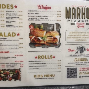 Marko's Pizzeria - Menu - Pizza Near Me - New York, New York