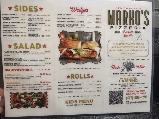 Menu photo 1 Marko's Pizzeria New York, NY Menu photo 1 Marko's Pizzeria New York, NY