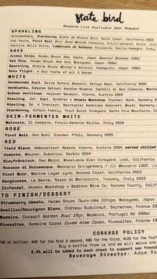 Menu photo 5 State Bird Provisions San Francisco, CA Menu photo 5 State Bird Provisions San Francisco, CA