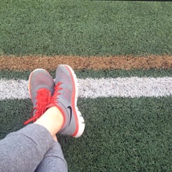 Dietz Memorial Stadium - Watching the kids playing soccer before a little run .