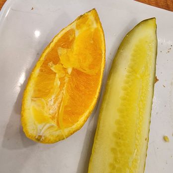 Erik's DeliCafe of Campbell - Orange did not look appealing and pickle was soggy. - Delis Near Me - Campbell, California