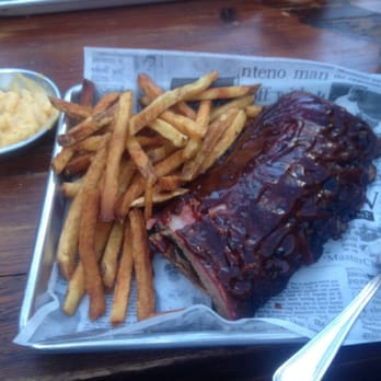 Old Crow Smokehouse - 1/2 slab of ribs, side of fries & side of Mac & cheese - Barbeque Near Me - Chicago, Illinois Old Crow Smokehouse - 1/2 slab of ribs, side of fries & side of Mac & cheese - Barbeque Near Me - Chicago, Illinois