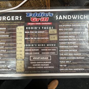 Eddie's Grill - Menu as of October 2025 - Salad Near Me - Ventura, California