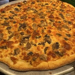 New York Style Pizza with Mushrooms - perfect cheese to sauce ratio