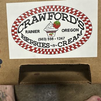 Crawford Berries 'n Cream - Box from the pop up Berry Stand - Pick Your Own Farms Near Me - Rainier, Oregon Crawford Berries 'n Cream - Box from the pop up Berry Stand - Pick Your Own Farms Near Me - Rainier, Oregon