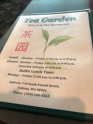 Menu photo 6 Tea Garden Restaurant Yakima, WA Menu photo 6 Tea Garden Restaurant Yakima, WA