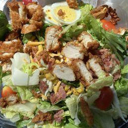 Skimpy toppings over it fix the damn salad for $10 you will never get my business again...do better Skimpy toppings over it fix the damn salad for $10 you will never get my business again...do better