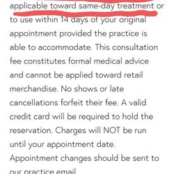 Leslie Z Rohaidy, PAC - In My Opinion - Website clearly states the consultation fee will go toward treatment. This is a lie! Beware!