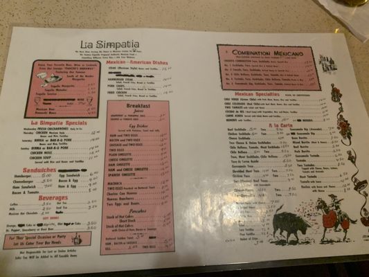 Menu photo 1 La Simpatia Cafe Guadalupe, CA