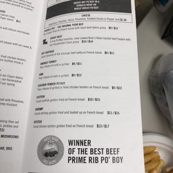 Bienvenue - To go menu