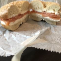 The Bagel - Lox and cream cheese on a sesame bagel- yum!
