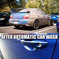Scratched car after wash.