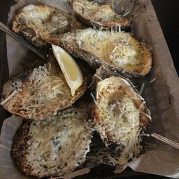 Char grilled Garlic Parmesan Oysters