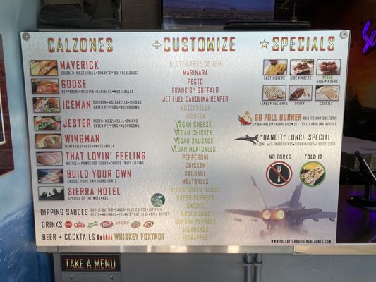 Menu photo 8 Full Afterburner Calzones Denver, CO