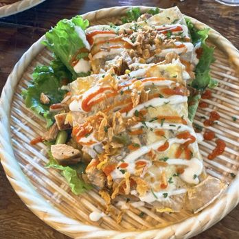 Cris and John - Vietnamese Rice Paper- eggs,grilled chicken sriracha mayo & shallots - Vietnamese Near Me - Dallas, Texas