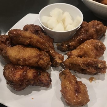 Bonchon San Gabriel - Small combo (6 wings and 3 drumstick) half and half flavors with pickled radish - Korean Near Me - San Gabriel, California Bonchon San Gabriel - Small combo (6 wings and 3 drumstick) half and half flavors with pickled radish - Korean Near Me - San Gabriel, California
