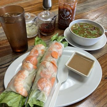 Banh Mi’licious - Summer roll with shrimp. The spoon placement is intentional so you can see the portion size! - Noodles Near Me - Honolulu, Hawaii