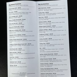 Here is our menu at the BPC!