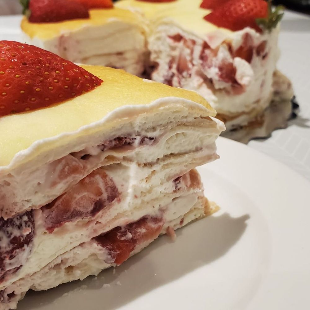 Sweet Planet - Stuffed with fresh cream and strawberries held together by fluffy delicate crepes - Patisserie/Cake Shop Near Me - Toronto, Ontario Sweet Planet - Stuffed with fresh cream and strawberries held together by fluffy delicate crepes - Patisserie/Cake Shop Near Me - Toronto, Ontario