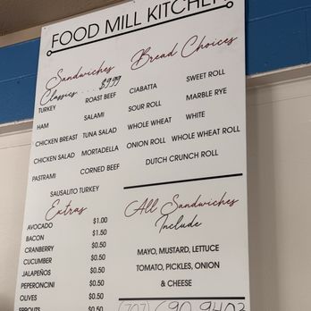 The Food Mill Kitchen - Menu - Sandwiches Near Me - Napa, California