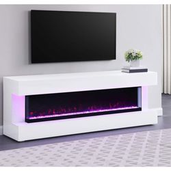 Modern fireplace entertainment center.