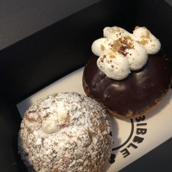 Bibble & Sip - Hazelnut ( with chocolate glaze) and earl grey cream puffs - Coffee & Tea Near Me - New York, New York Bibble & Sip - Hazelnut ( with chocolate glaze) and earl grey cream puffs - Coffee & Tea Near Me - New York, New York