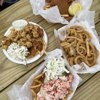 Sesuit Harbor Cafe - Lobster roll onion rings clams and scallops chicken tenders - Seafood Near Me - Dennis, Massachusetts