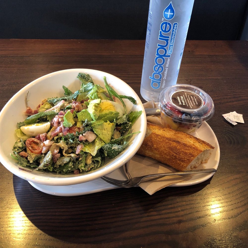 Panera Bread - Green Goddess Cobb (whole), Summer Fruit Cup, and the French Baguette with a big ole' water. Delish! - Soup Near Me - Spokane Valley, Washington Panera Bread - Green Goddess Cobb (whole), Summer Fruit Cup, and the French Baguette with a big ole' water. Delish! - Soup Near Me - Spokane Valley, Washington