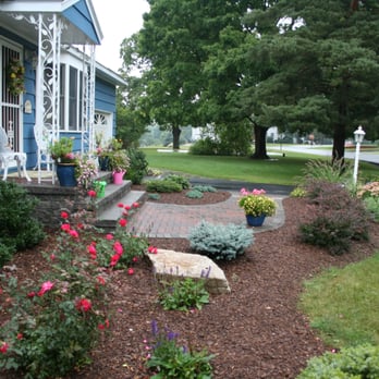 Perennial Landscaping - New paver walk and matching block stoop with plantings - Landscaping Near Me - Nassau, New York Perennial Landscaping - New paver walk and matching block stoop with plantings - Landscaping Near Me - Nassau, New York