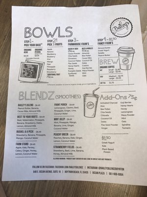 Menu photo 6 Bailey's Blendz Boynton Beach, FL