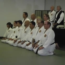 Aikido Federation of California Shuyokan - Aikido Federation - Line up of black belts and candidates