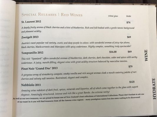 Menu photo 7 Hans Herzog Estate Blenheim, MBH
