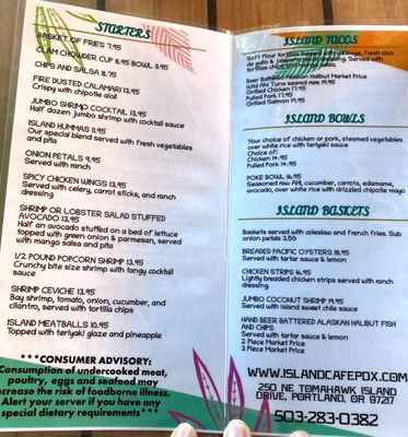 Menu photo 8 Island Cafe Portland, OR