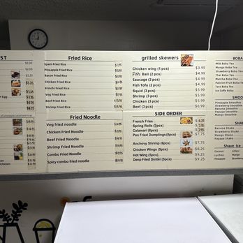 Miss U Food Bar - Menu - Bubble Tea Near Me - Honolulu, Hawaii