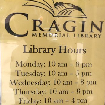 Cragin Memorial Library - The hours for the library. - Libraries Near Me - Colchester, Connecticut Cragin Memorial Library - The hours for the library. - Libraries Near Me - Colchester, Connecticut