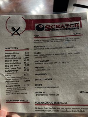 Menu photo 1 Scratch Billiards Bar & Grill La Mirada, CA Menu photo 1 Scratch Billiards Bar & Grill La Mirada, CA