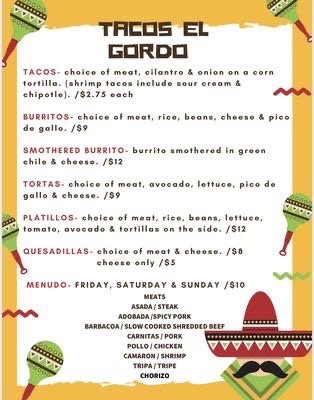 Menu photo 2 Tacos El Gordo Montrose, CO Menu photo 2 Tacos El Gordo Montrose, CO