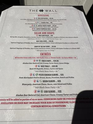 Menu photo 2 The Wall Bar & Grill Kirkwood, CA Menu photo 2 The Wall Bar & Grill Kirkwood, CA