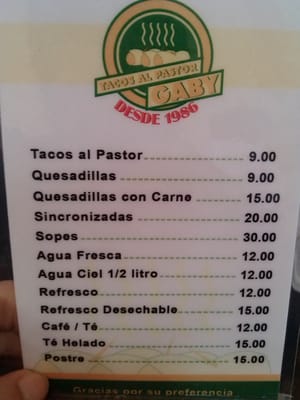 Menu photo 2 Tacos al Pastor Gaby Zapopan, JAL