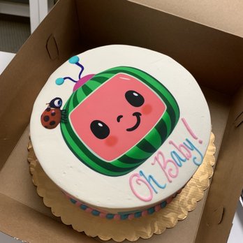 Skiff's Cakes - Cocomelon themed gender reveal cake - Bakeries Near Me - Simi Valley, California Skiff's Cakes - Cocomelon themed gender reveal cake - Bakeries Near Me - Simi Valley, California