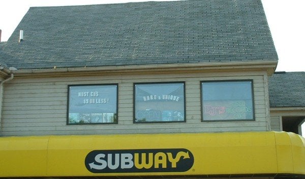 Photo of PJ's Used Records - Ann Arbor, MI, US. PJ's is on Packard, upstairs over a Subway.