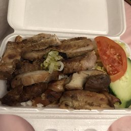 Pork and chicken rice . Lots of meat but quality is not good Pork and chicken rice . Lots of meat but quality is not good
