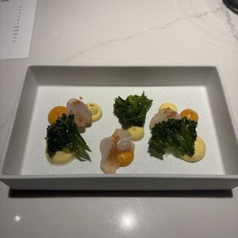 Hidden Omakase - Hirame Tim Kha (Chiba, coconut, aji Amarillo, carrot) - Sushi Bars Near Me - Houston, Texas